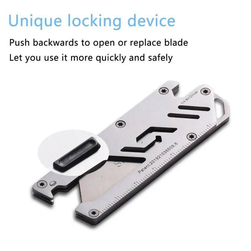 Abridor de botellas multifuncional EDC, hoja de utilidad multiusos, cuchillo EDC de bolsillo, abridor de paquetes de cartas, cortador de cuchillos de papel - imagen 5