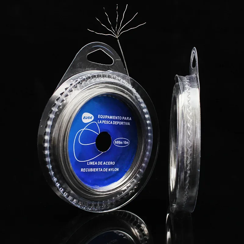 Línea de pesca de mar súper fuerte de 7 hebras, línea de pesca trenzada de 10m, hilo trenzado negro, 7 trenzas, Cable de 10LBS-200LBS con broche - imagen 5