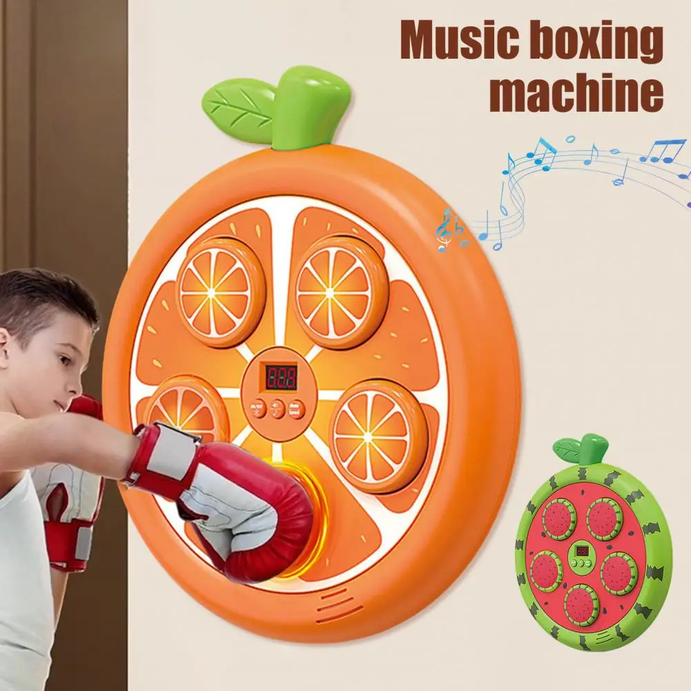 Máquina de boxeo con música de frutas con guantes, montado en la pared, compatible con Bluetooth, LED ajustable, entrenamiento de boxeo, almohadilla de boxeo - imagen 2
