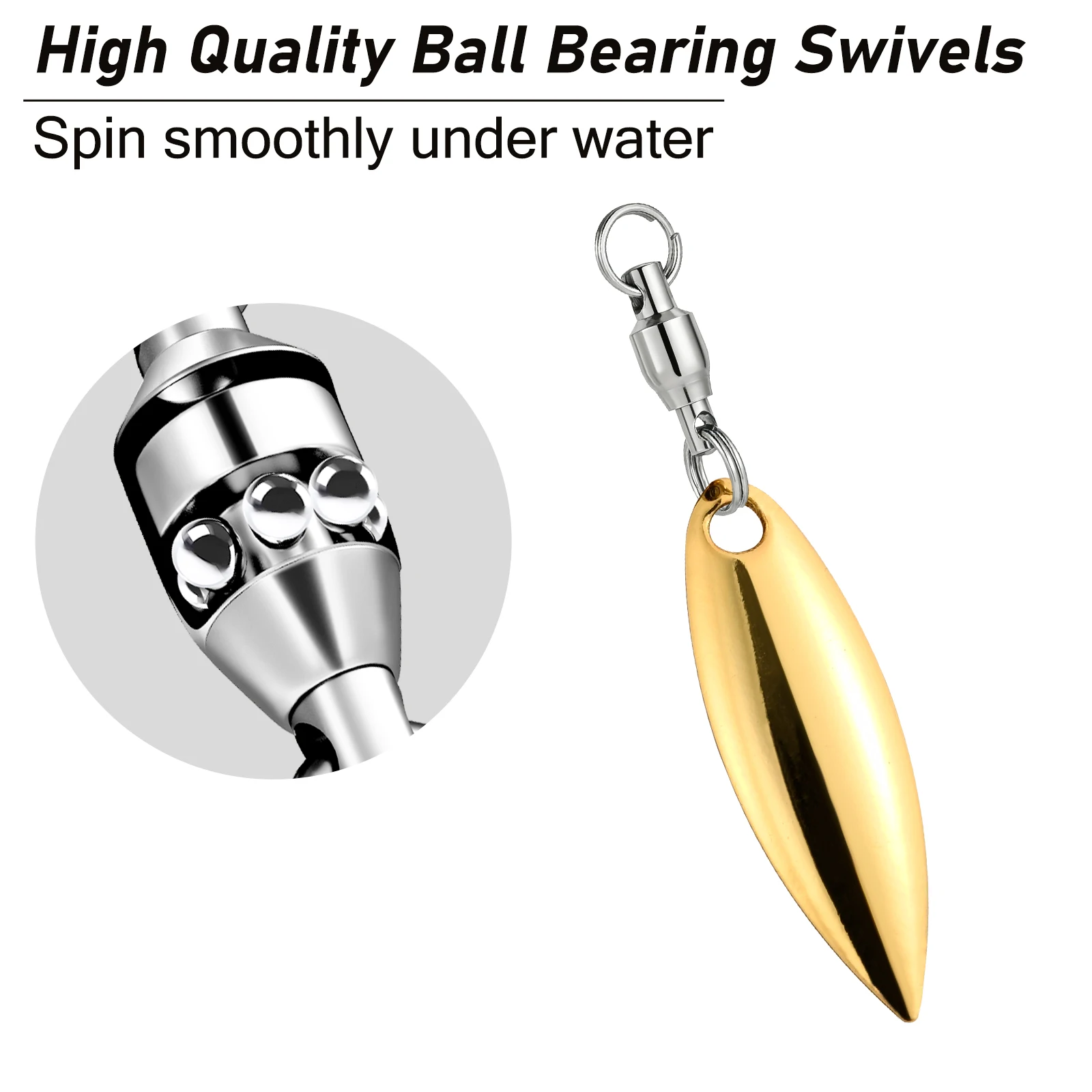 Cuchillas giratorias de pesca con giratorios, cuchillas Colorado para Spinnerbait Swimbait Worm Rig Texas Rig Florida Rig Water salada, 10 Uds. - imagen 3