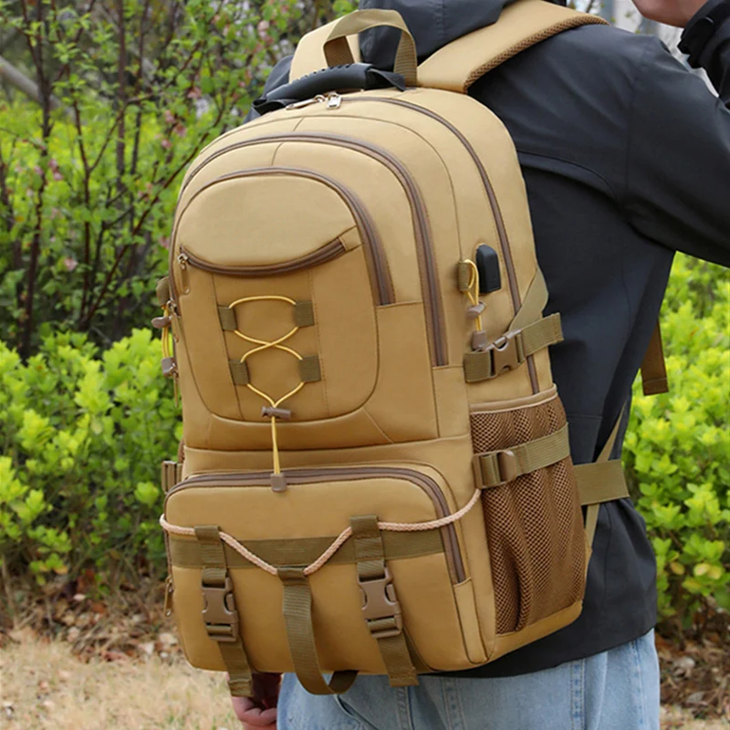 Mochila táctica grande para escalada con USB, para exteriores, senderismo, pesca, Camping, ciclismo, portátil, para deportes, viaje, portátil, equipaje - imagen 3