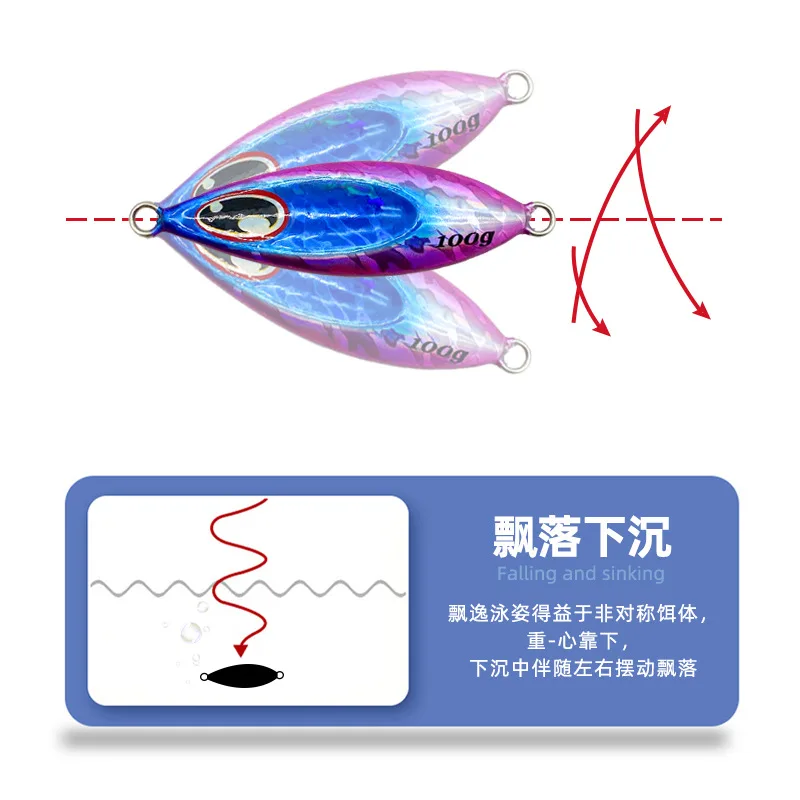 Como señuelo de Jigging de Metal lento, brillo 40g60g80g100g, plantilla fundida en la orilla, plantillas que caen, Pesca en agua salada, campo, pescador, aparejos de cebo duro - imagen 5