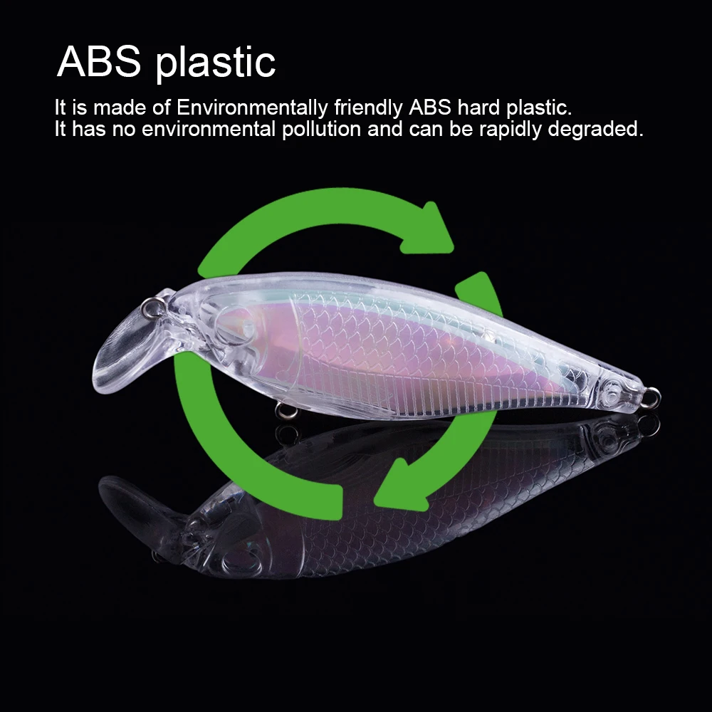 Hanlin-Señuelos de Pesca flotantes, cebo Crankbait sin pintar, cuerpo duro, Minnow Glide Shad, Wobbler, aparejos deslizantes, 10/20 piezas, 8,5 cm/10,5g - imagen 5