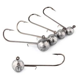 Jig Heads Spinpoler acero carbono vástago largo bola redonda