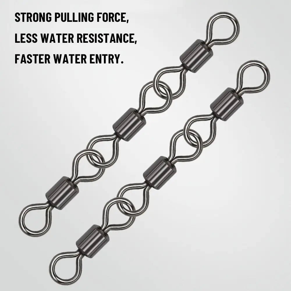 Conector a presión de pesca de acero inoxidable, anillo sólido duradero con rodamiento de Pin, barril giratorio, Bola de alta resistencia, nuevo - imagen 3