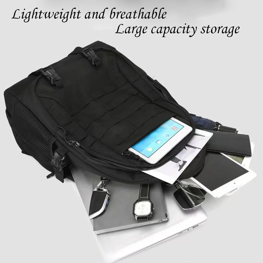 Mochila Lawaia de 45L, mochila táctica para hombre, mochilas de viaje para pesca, mochilas para mujer de 34x25x54cm, bolsa militar para senderismo, mochila deportiva negra - imagen 3