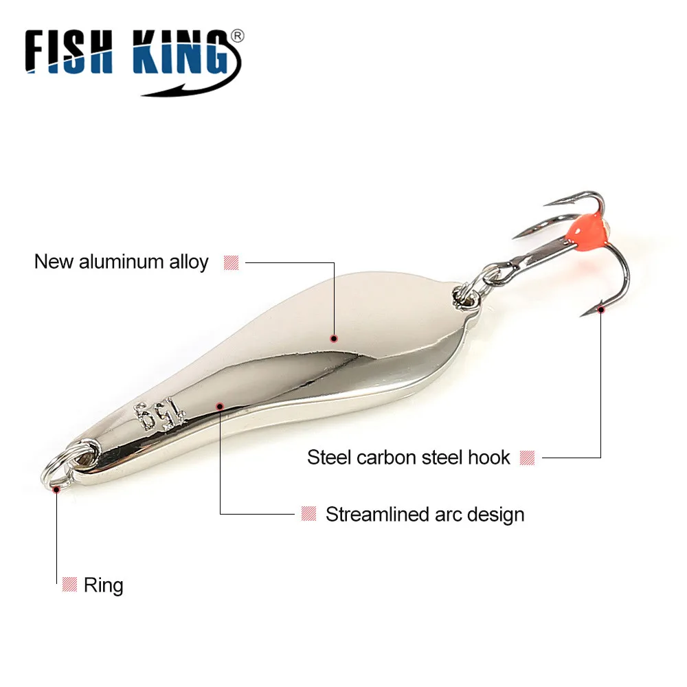 FISH KING-señuelo de pesca en hielo de invierno, plantillas verticales de 10/20/25g, señuelo duro con cuchara de Metal con anzuelo triple para pesca de Lucio - imagen 2