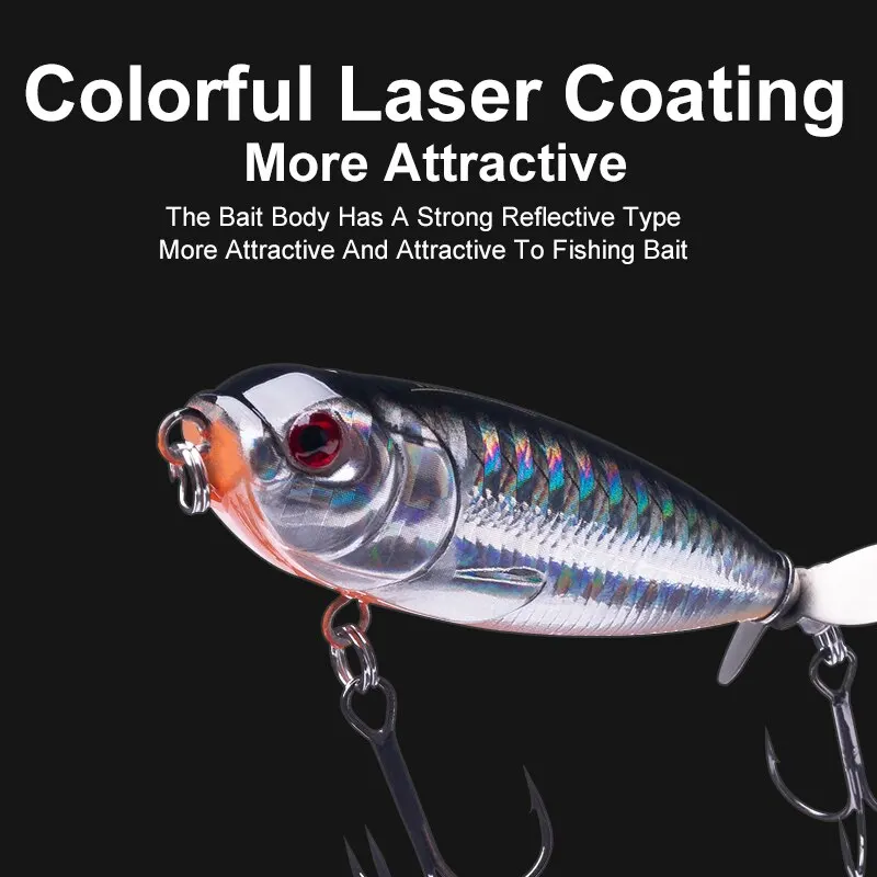 Kingdom-señuelo de pesca con hélice, cebo tipo lápiz, Topwater, 55mm, 8,8g, Wobblers, cola giratoria dura Artificial libre para Lucio - imagen 5