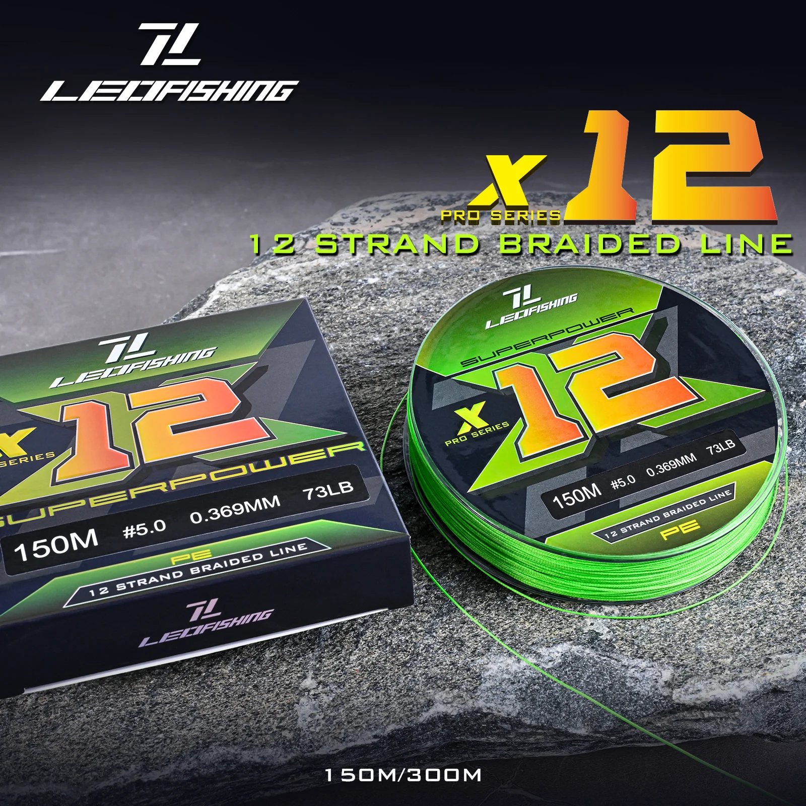 Línea de pesca trenzada X12, 150M, 300M, 12 hebras, 18LB-86LB, multifilamento suave, PE, novedad - imagen 3