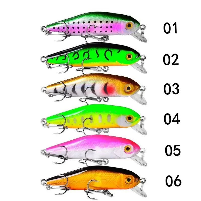 Señuelo de Pesca de pececillos, cebo duro de Topwater, Wobbler Jig Bait Crankbait, carpa, lubina a rayas, aparejos de Pesca, Swim Bait, 1 piezas, 62mm, 4,7G - imagen 4