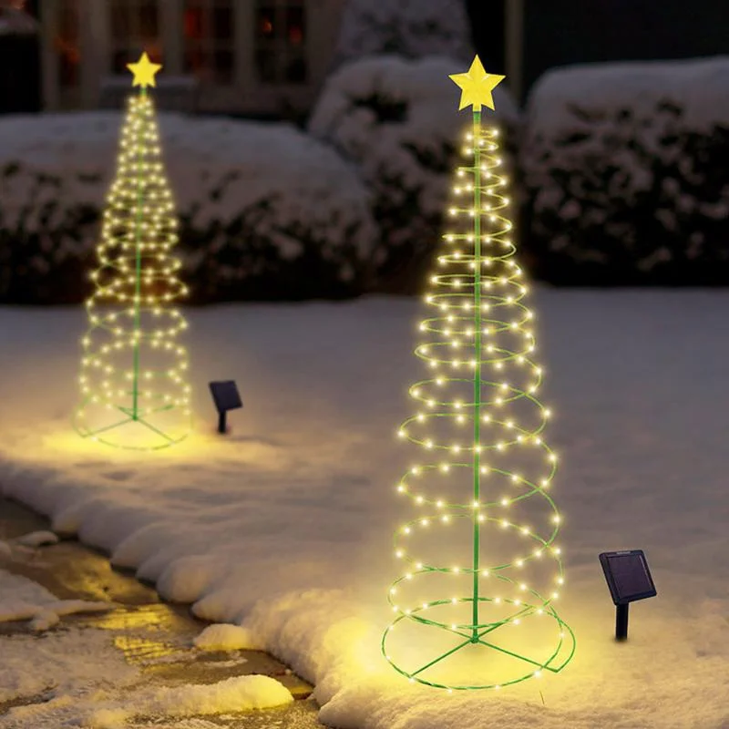 Guirnalda de luces Led solares impermeables para decoración de árbol de Navidad, adorno de Año Nuevo para jardín, 2023 - imagen 2