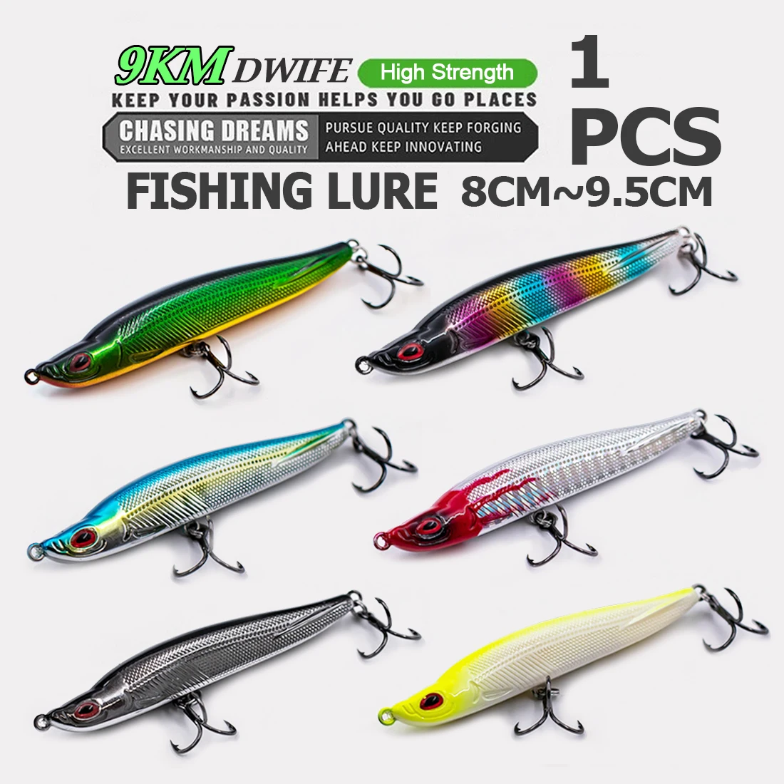 Señuelos tipo lápiz de 11 ~ 17g, señuelo de pesca de agua salada que se hunde, cebo duro de 8 ~ 9,5 cm