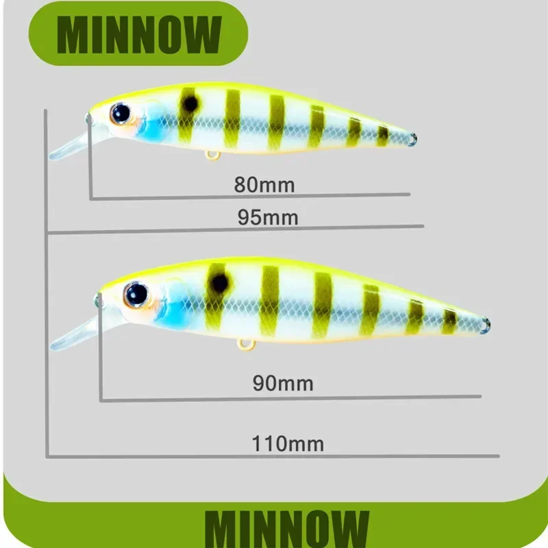 Nuevo señuelo de pesca suspendido Assassin Minnow 80mm/10g 90mm 14,5g Wobbler silencioso luminoso agua salada Crankbait de pargo lubina - imagen 3