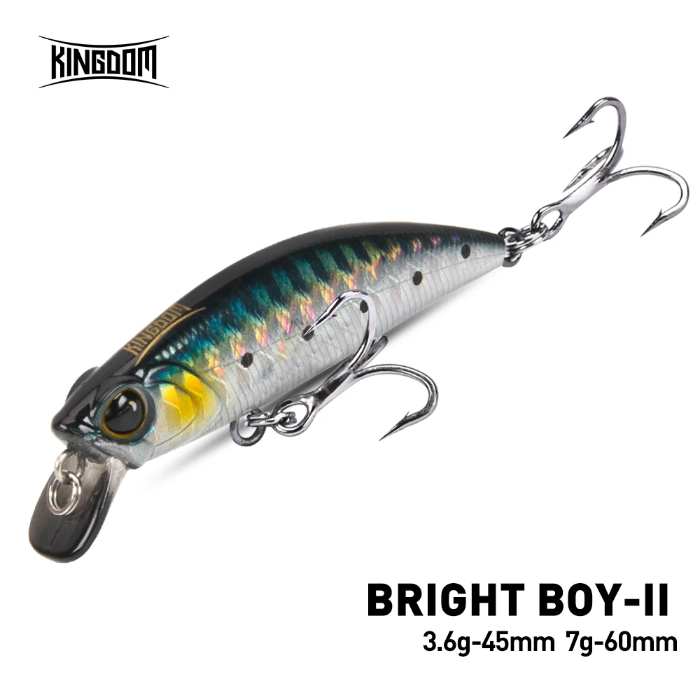 Kingdom-señuelo de pesca de pececillo que se hunde, 45mm, 60mm, fundición lejana, Wobbler duro Artificial, Crankbaits, cebos duros de cuerpo delgado para trucha y lubina