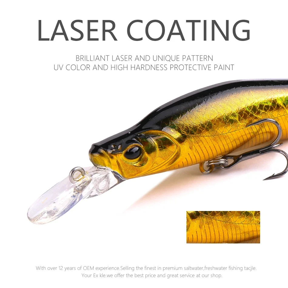 MOOKZZ-Señuelos de Pesca artificiales, cebos flotantes para pececillos, cebos Wobblers de alta calidad, suspensión, modelo caliente, ML-036F, 8G/12,5G - imagen 4