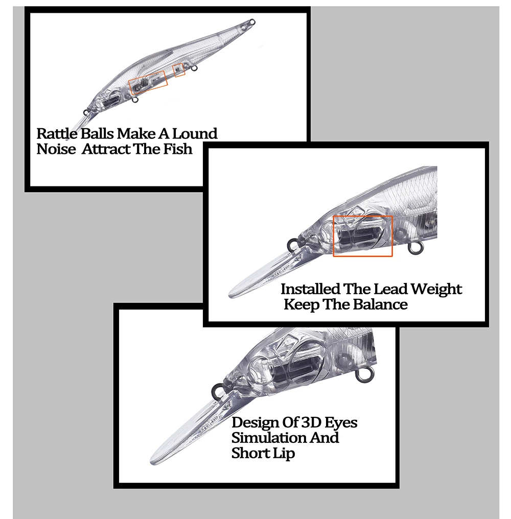 Chan'sHuang 20 piezas pececillo sin pintar 13,5 cm 13g Señuelos de pesca flotantes cuerpo duro cebos artificiales en blanco aparejos Wobbler - imagen 4