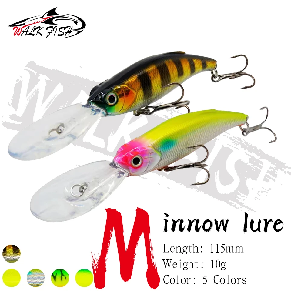 Señuelo WALK FISH Minnow 3D ojos Swimbait Wobbler para trucha - imagen 2