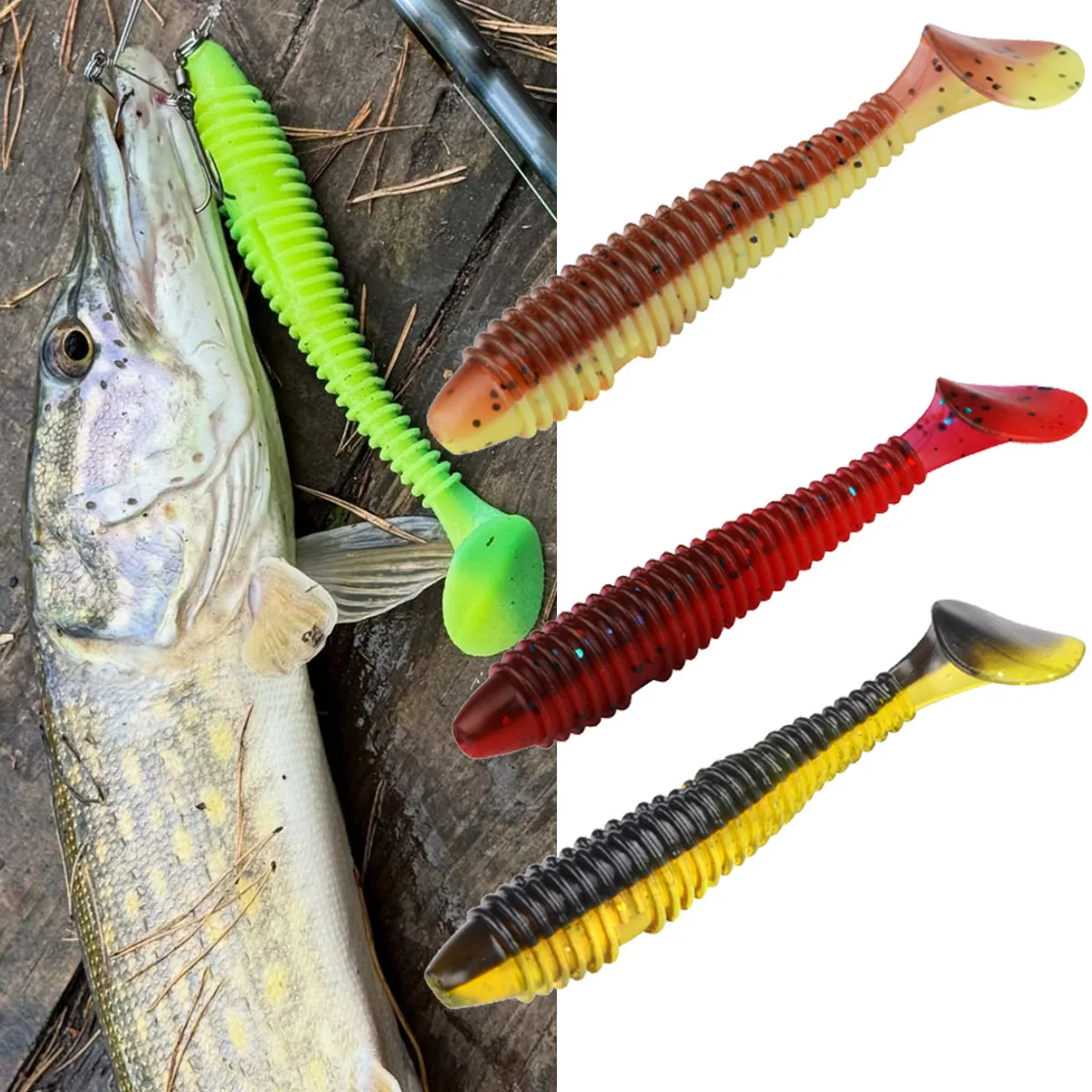 Señuelos de pesca de 18cm y 33,6g Shad Swimbait Swing Impact Fat, señuelos de cola de paleta, señuelo suave de pesca Wobbler para Lucio, cebo de silicona - imagen 3