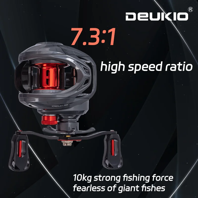 Carrete Baitcasting Ultraligero DEUKIO – 7,3:1 con freno magnético - imagen 2