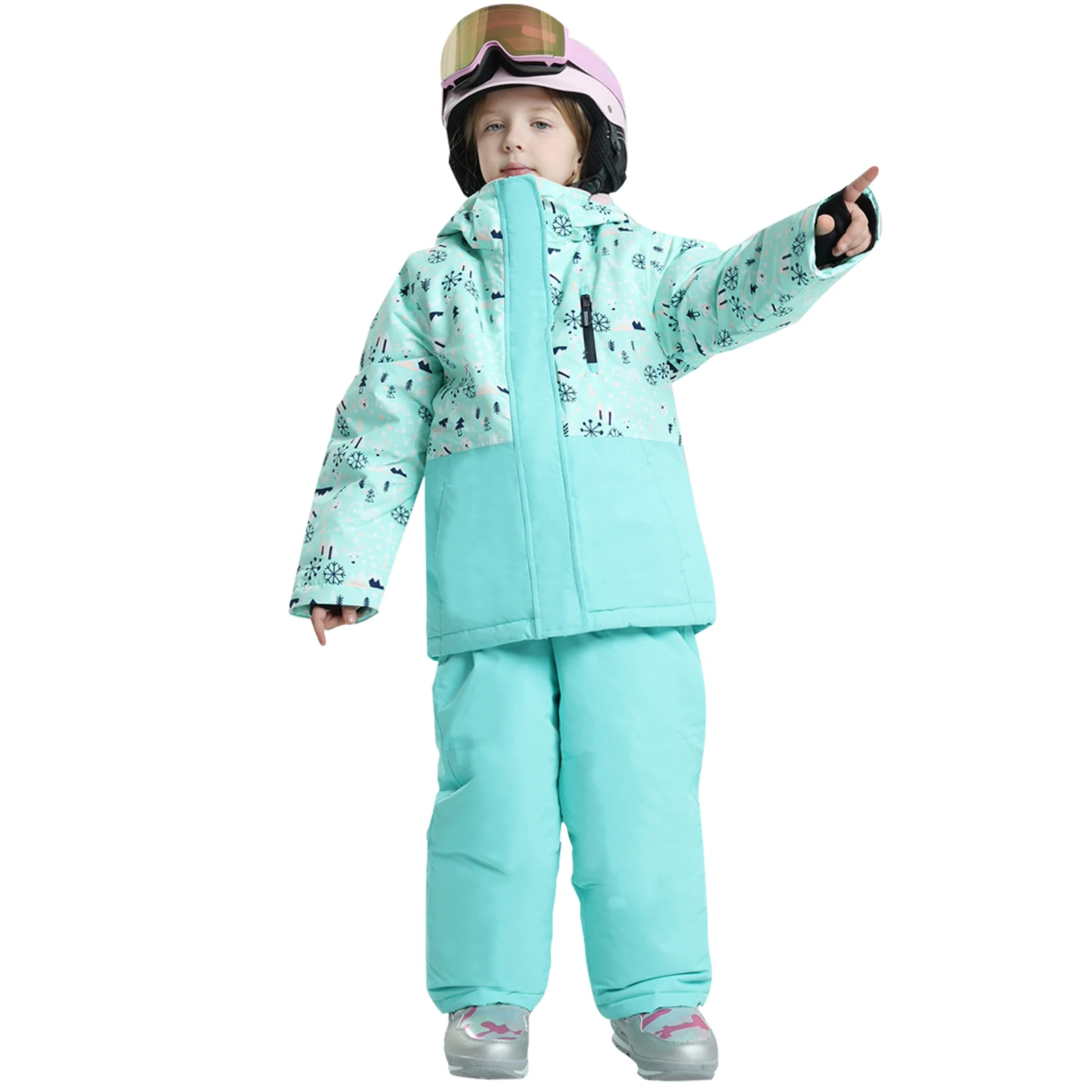 Traje de esquí infantil impermeable, cálido y a prueba de viento - imagen 5