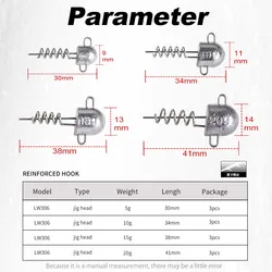 Hunthouse LW306 Jig Head tornillo Big Shad 5g-20g – Señuelos blandos