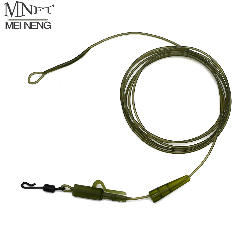 MNFT-líderes de carpa de fluorocarbono, 1 unidad, con aparejos de pesca, Clips de seguridad, giratorios de cambio rápido, línea de conector de 1M - imagen 2