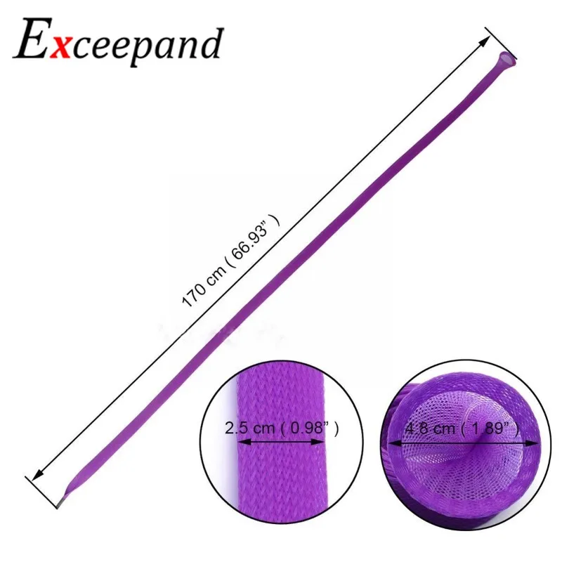 Exceepand-funda elástica sin enredos para caña de pescar, Protector de calcetín, herramientas para chaqueta, 6 unids/lote por bolsa, 170cm x 25mm - imagen 4
