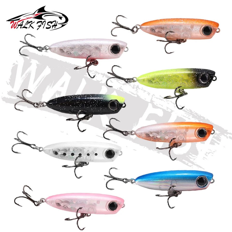 WALK FISH-señuelo de lápiz de calidad profesional, de plástico ABS, duro, 4,5 cm, 3,5g, cebo flotante Artificial para pececillos, carpa - imagen 5