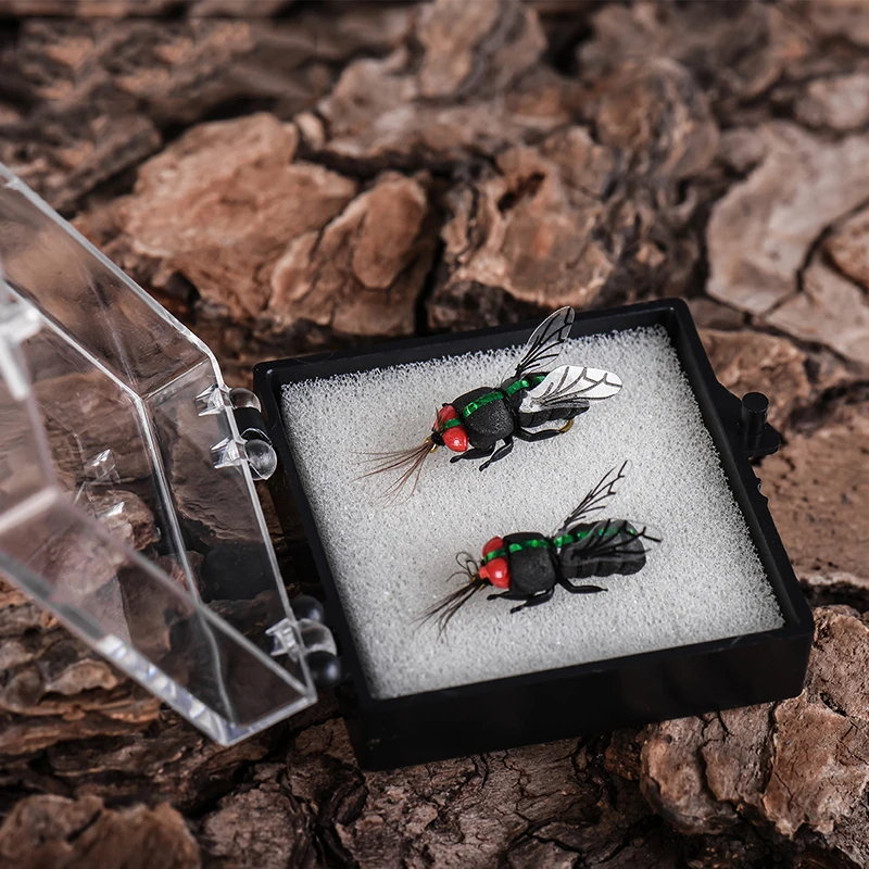 Anzuelo de mosca de abeja biónica 3D, gancho de pesca de 2 piezas, cebo de flotabilidad, equipo de pesca - imagen 2
