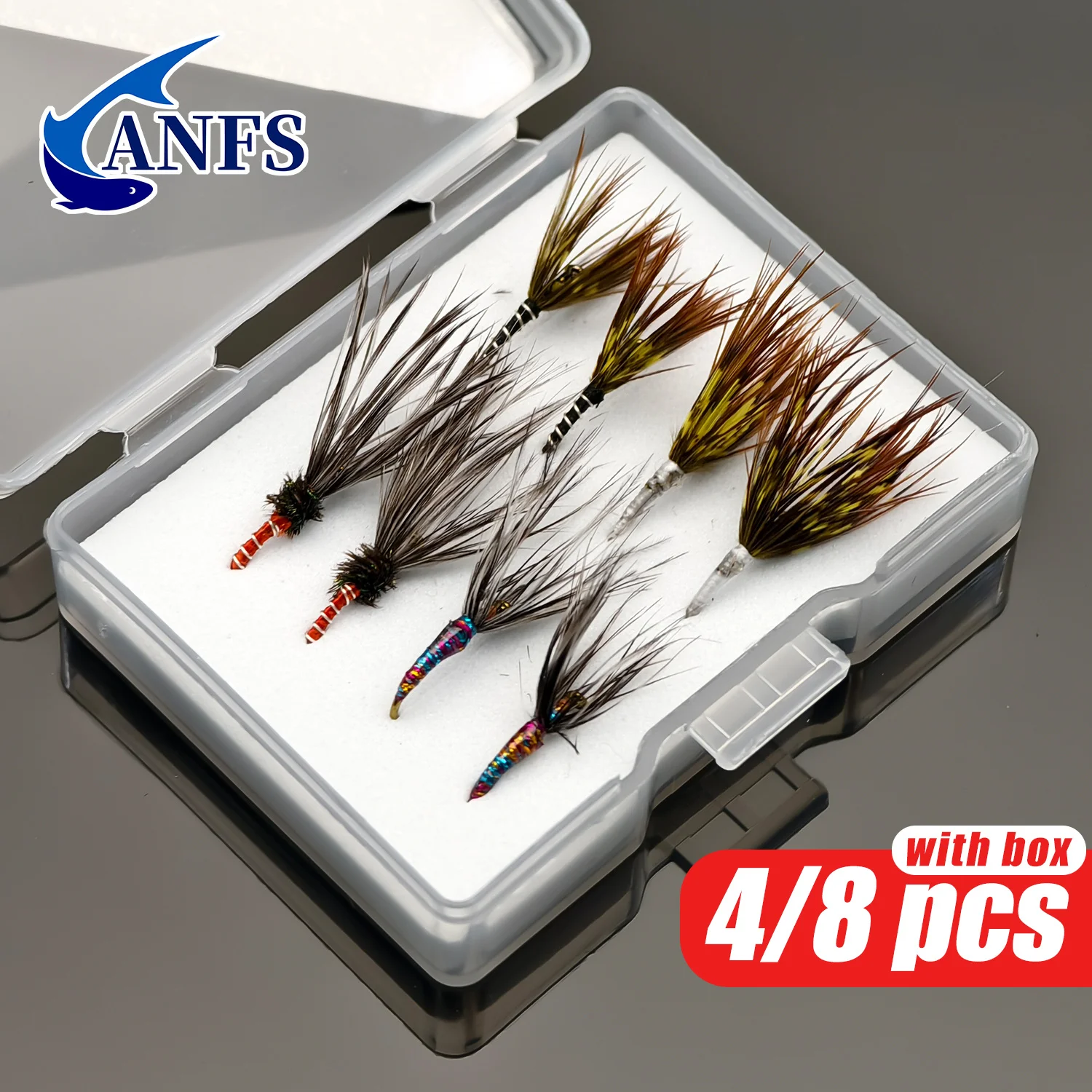 ANS 4 uds/8 Uds moscas de pesca con mosca, señuelos de pesca con mosca, moscas Tenkara para trucha, lubina-accesorios de pesca frescos