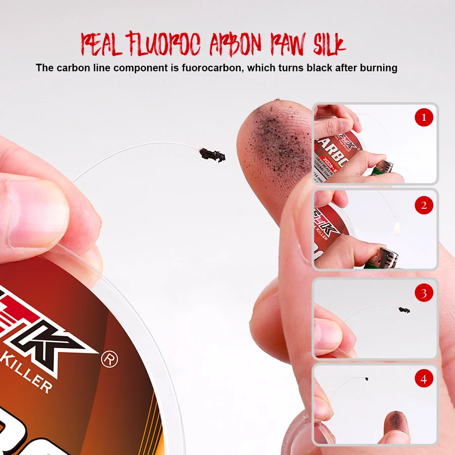 FTK 100M 100% línea de pesca de fluorocarbono línea de fibra de carbono importada japonesa 2,27-11,36 kg línea de hundimiento monofilamento pesca en el mar - imagen 4