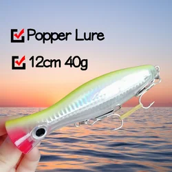 Big Popper 12cm 40g – Señuelo duro de superficie para pesca del lucio
