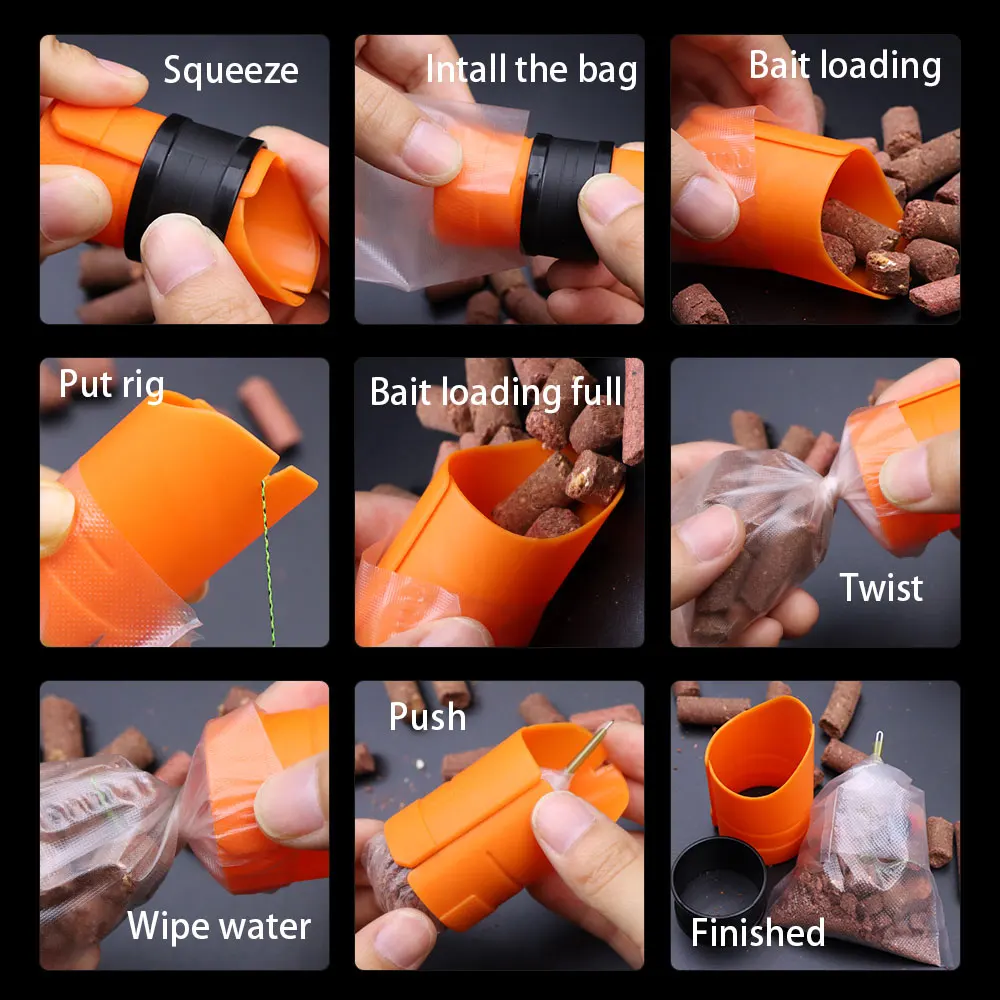 Accesorios de pesca de carpa para cebo de carpa, herramienta de carga, método alimentador, lanzador de Boilie, bolsa de PVA, aparejos de pesca de malla PVA de fusión rápida - imagen 5