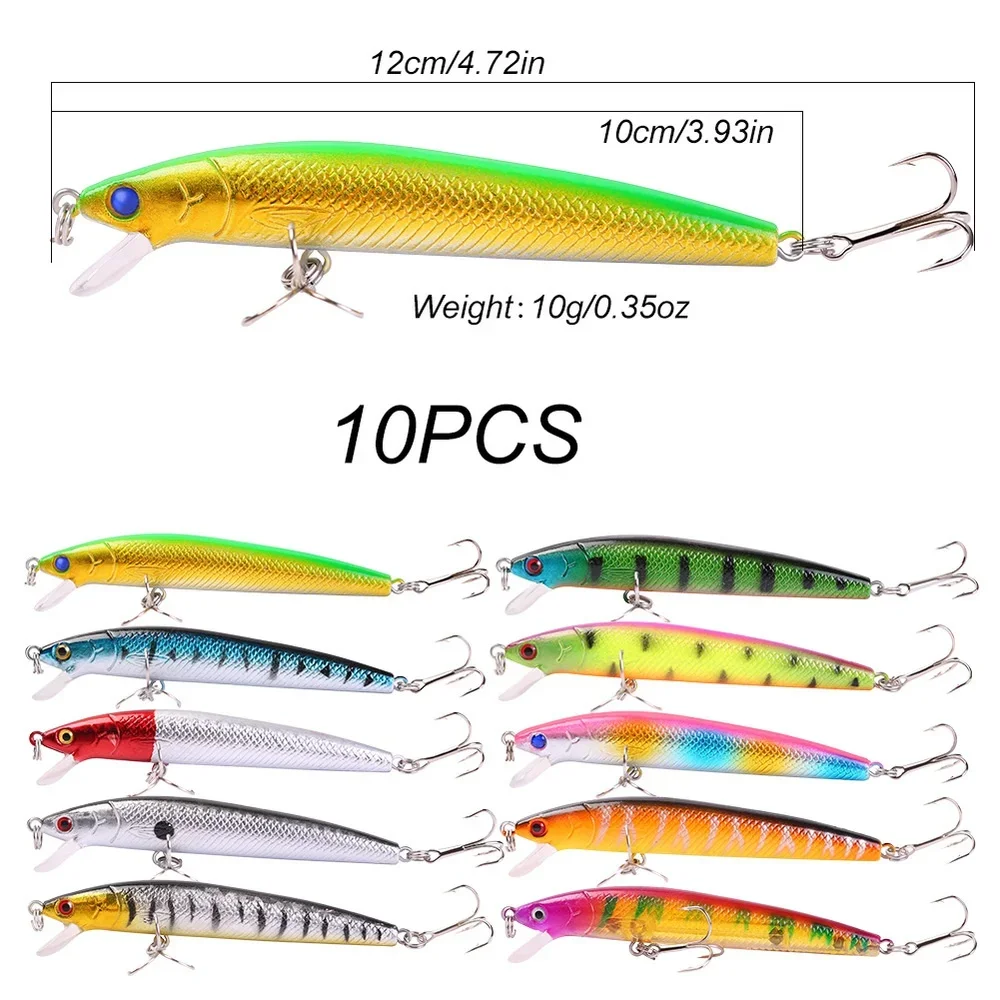 Sougayilang 10 Uds señuelo de pesca Minnow cebo duro realista para pesca de agua dulce pesca de carpa aparejos de pesca cebo de pesca - imagen 4