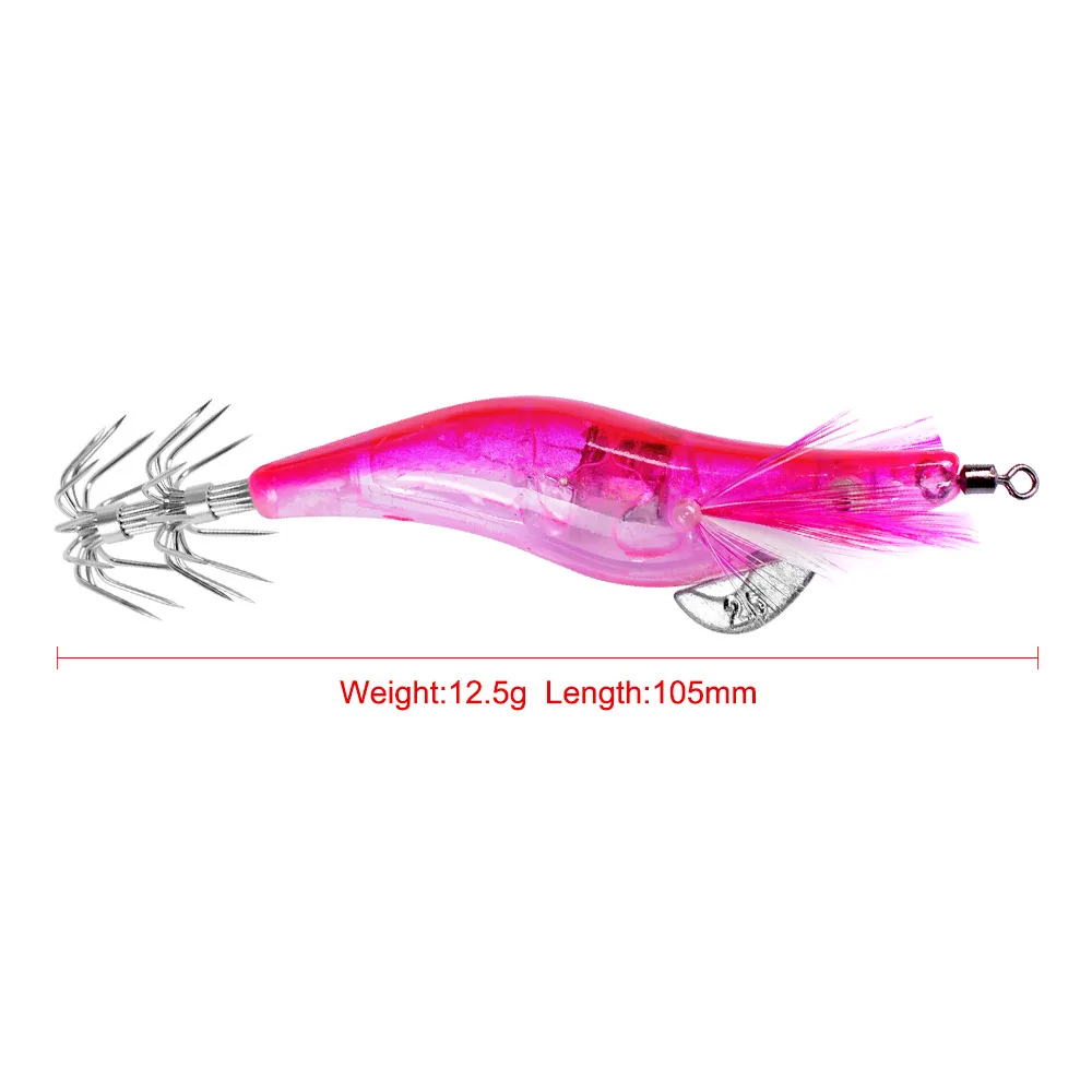 6 unids/set electrónico parpadeante LED señuelo de pesca en agua herramienta de aparejos Minnow luminoso calamar Jig camarones cebo pesca nocturna señuelo - imagen 5