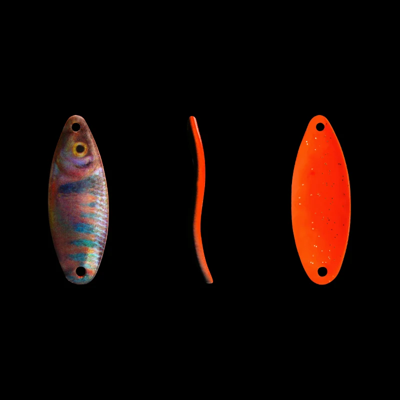 LETOYO-señuelo de pesca con cuchara luminosa, 3,5g, 4,5g, textura tipo pez, Spinner, pintura de doble cara, cuchara en forma de S - imagen 5