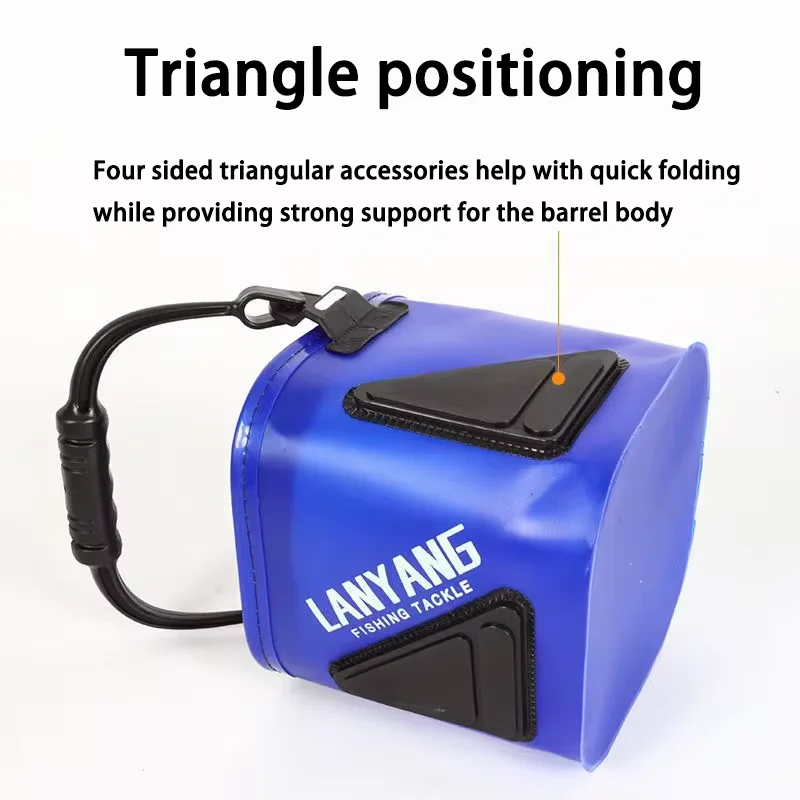 Cubo de pesca para cebo, cubo para golpear Eva, Mini equipo de pesca plegable multifuncional grueso, cubo para peces vivos con cuerda Buc - imagen 5