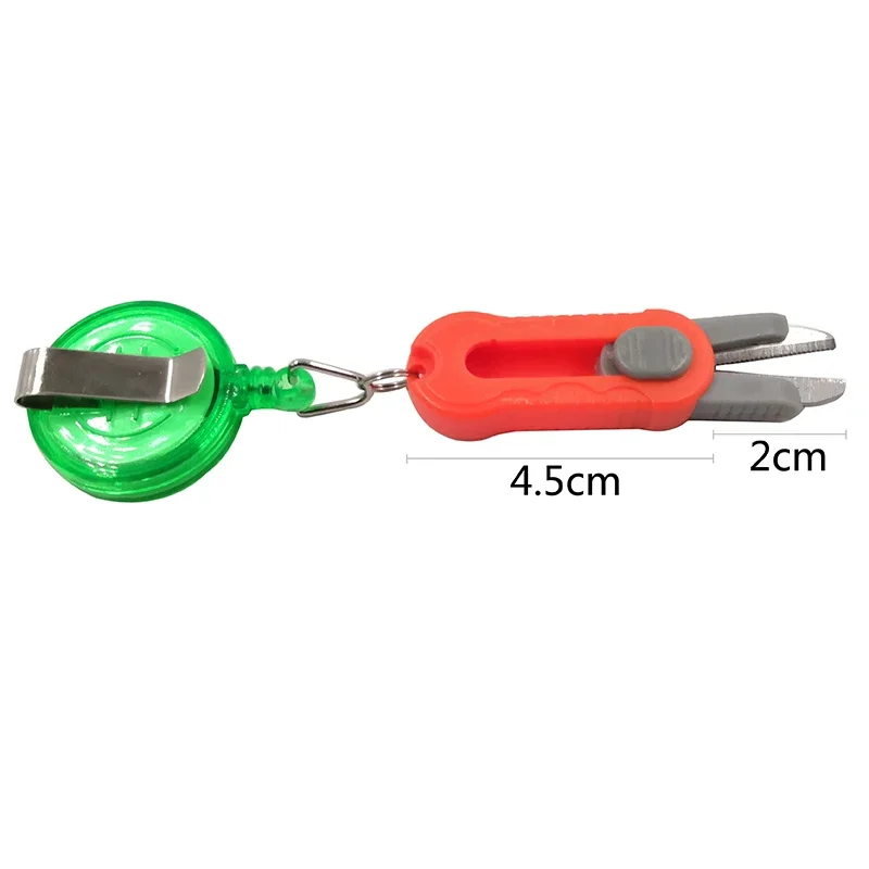 Mini cortador de hilo de pescar portátil, accesorios de equipo de pesca de acero inoxidable para exteriores, aparejos de corte con Clip, 1 Uds.