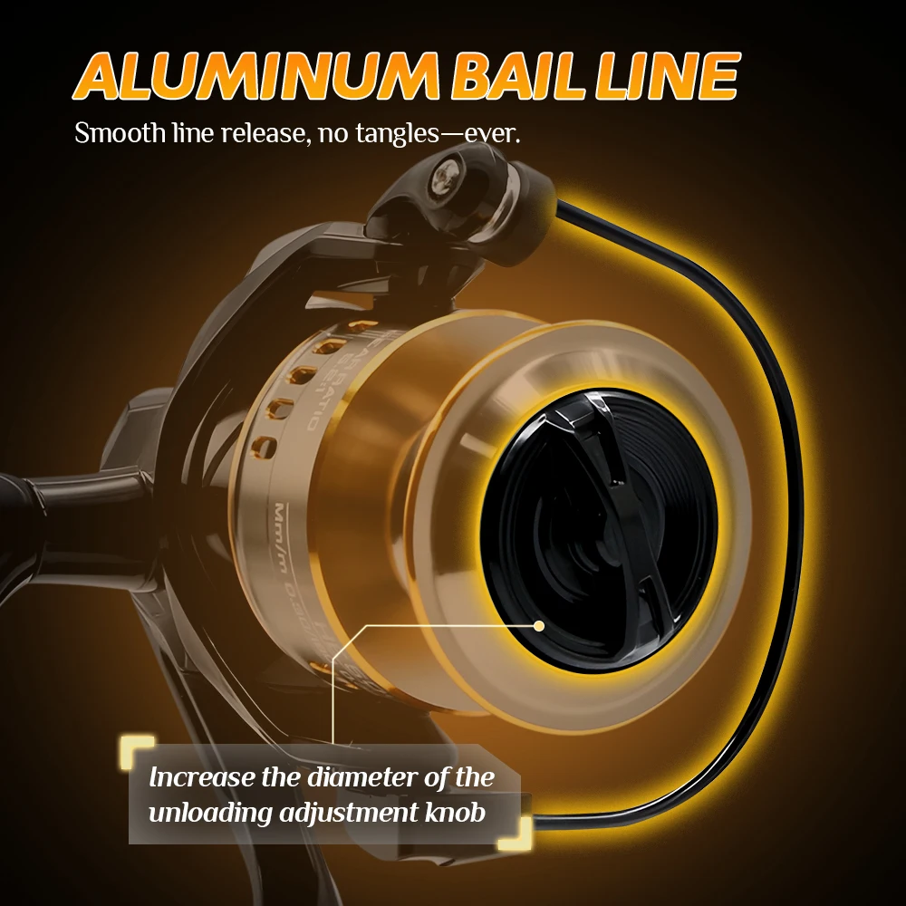 Carrete giratorio ROOBLINOS HE, carrete de pesca de agua dulce y salada, marco de Metal ultraligero, carretes de pesca de alta velocidad suaves y resistentes - imagen 4