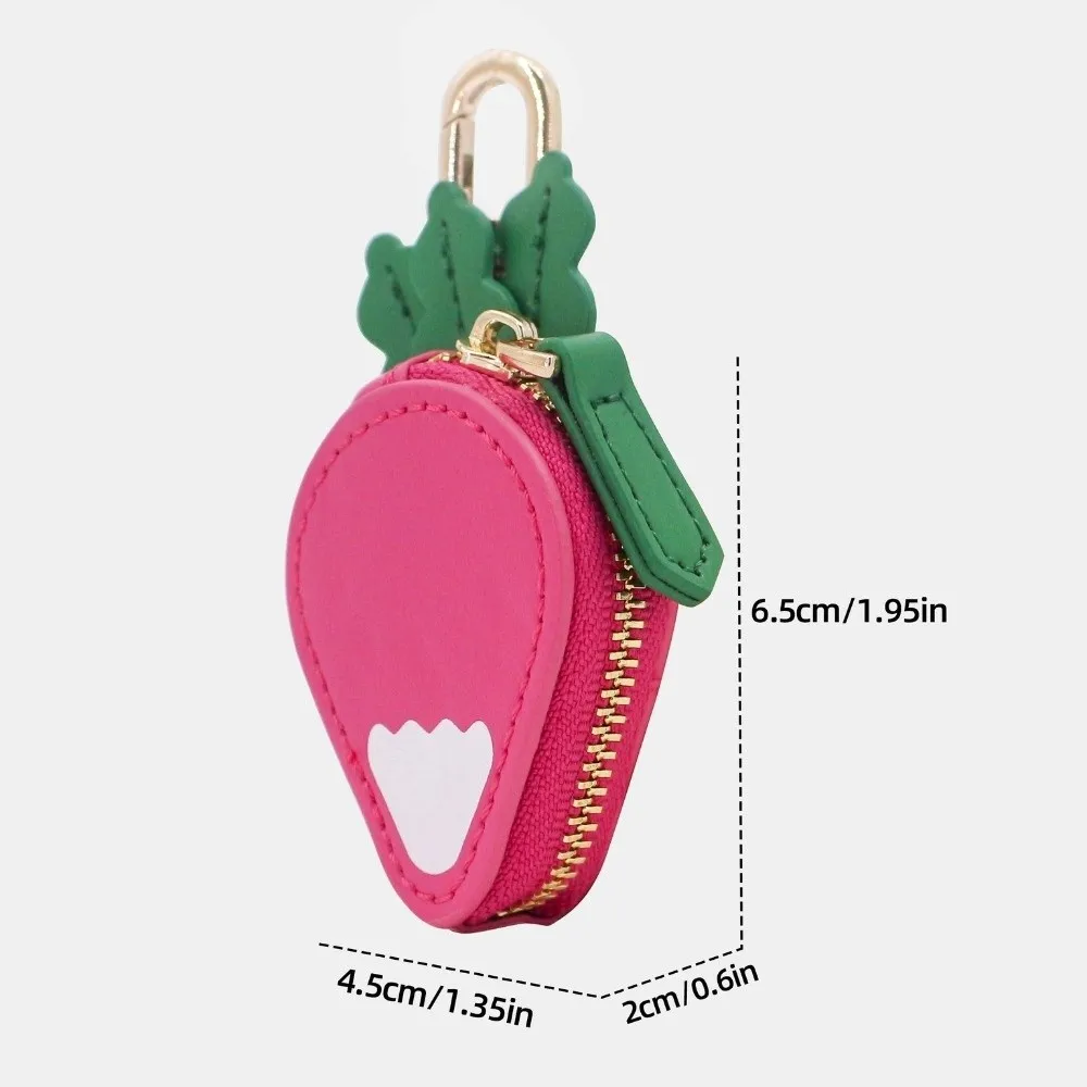 Nuevo monedero redondo de cuero PU con forma de fruta, bonito llavero, tamaño Mini, bolsa para auriculares, Mini bolsa de almacenamiento para niños y niñas - imagen 5