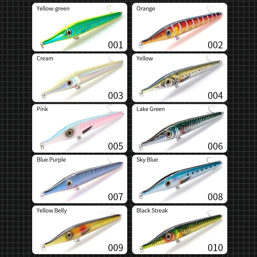 Hunthouse-señuelo de pesca con lápiz flotante, cebo duro que se hunde de boca delgada, 146mm, 19g, 35g, Stickbait de fundición larga para aparejos de aguja de lubina - imagen 5