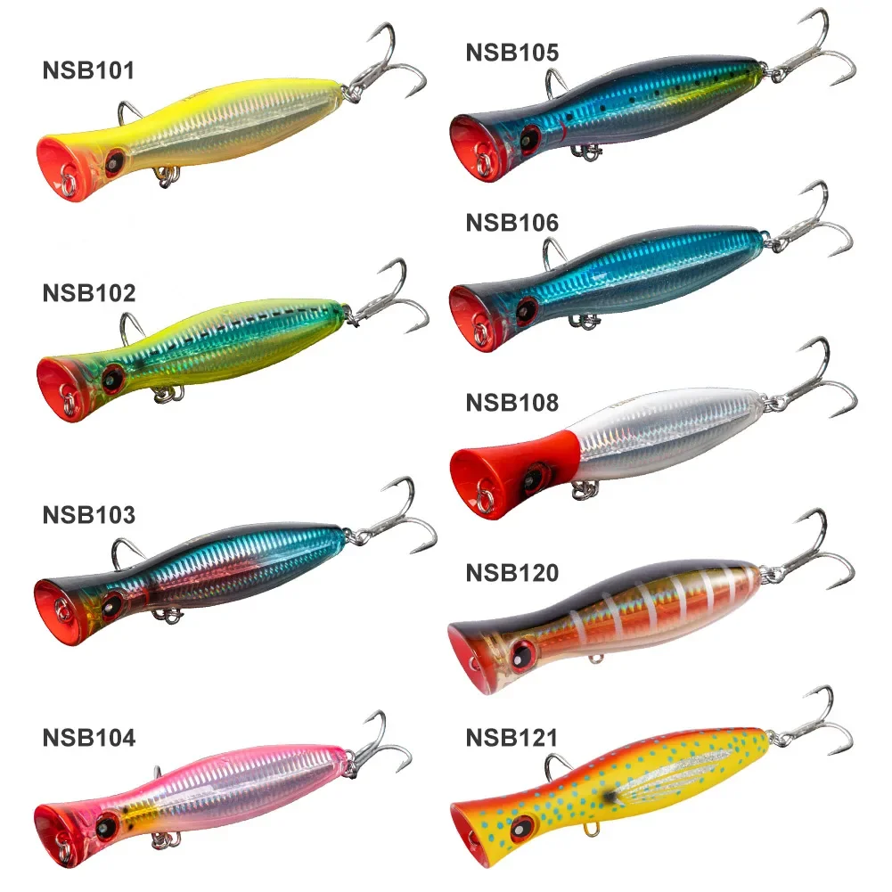 Noeby 12cm 43g Señuelos de Pesca Popper agua salada Topwater flotante Wobbler cebo duro Artificial para señuelo de pesca GT - imagen 3