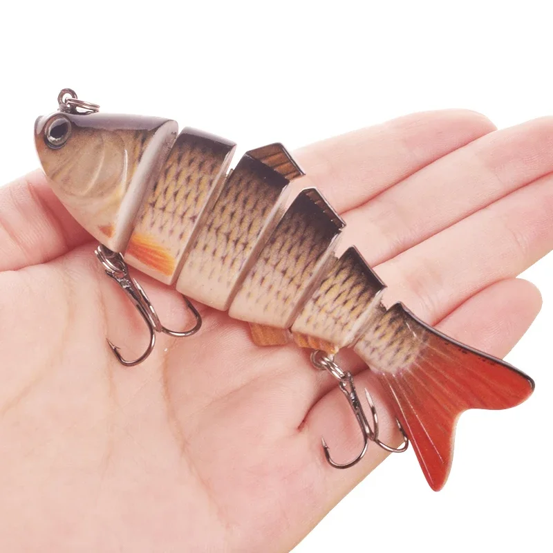 Señuelo de pesca multisecciones, 6 segmentos, 10cm, 20g, Wobbler articulado, Crankbait, cebo duro Artificial con anzuelo, aparejos de natación, 1 ud.