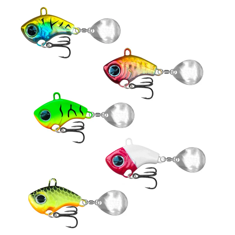 Testar Señuelos de Pesca 5g 7g 10g 15g 20g oscilantes giratorios de Metal Vib cola de vibración cebos duros artificiales Jig Spinner cuchara Pesca - imagen 4