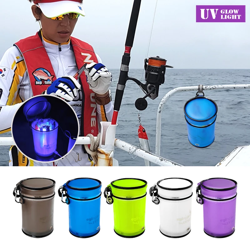 ILURE nuevo encendedor UV cebo de pesca acumulador Jig cebo suave LED Flash que brilla en la oscuridad luz de calamar accesorios de pesca de mar - imagen 3