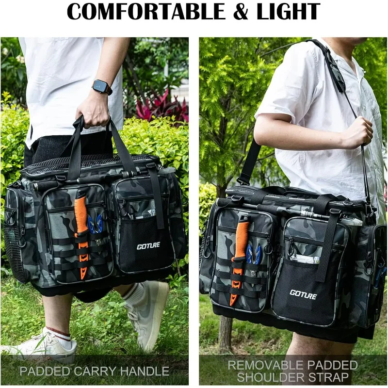 Goture Pro Angler bolsa de aparejos con capacidad para 8x3700 + 4x3600 bandejas resistente al agua organizador de equipo de pesca de agua salada 21,65 "regalo para hombres - imagen 3