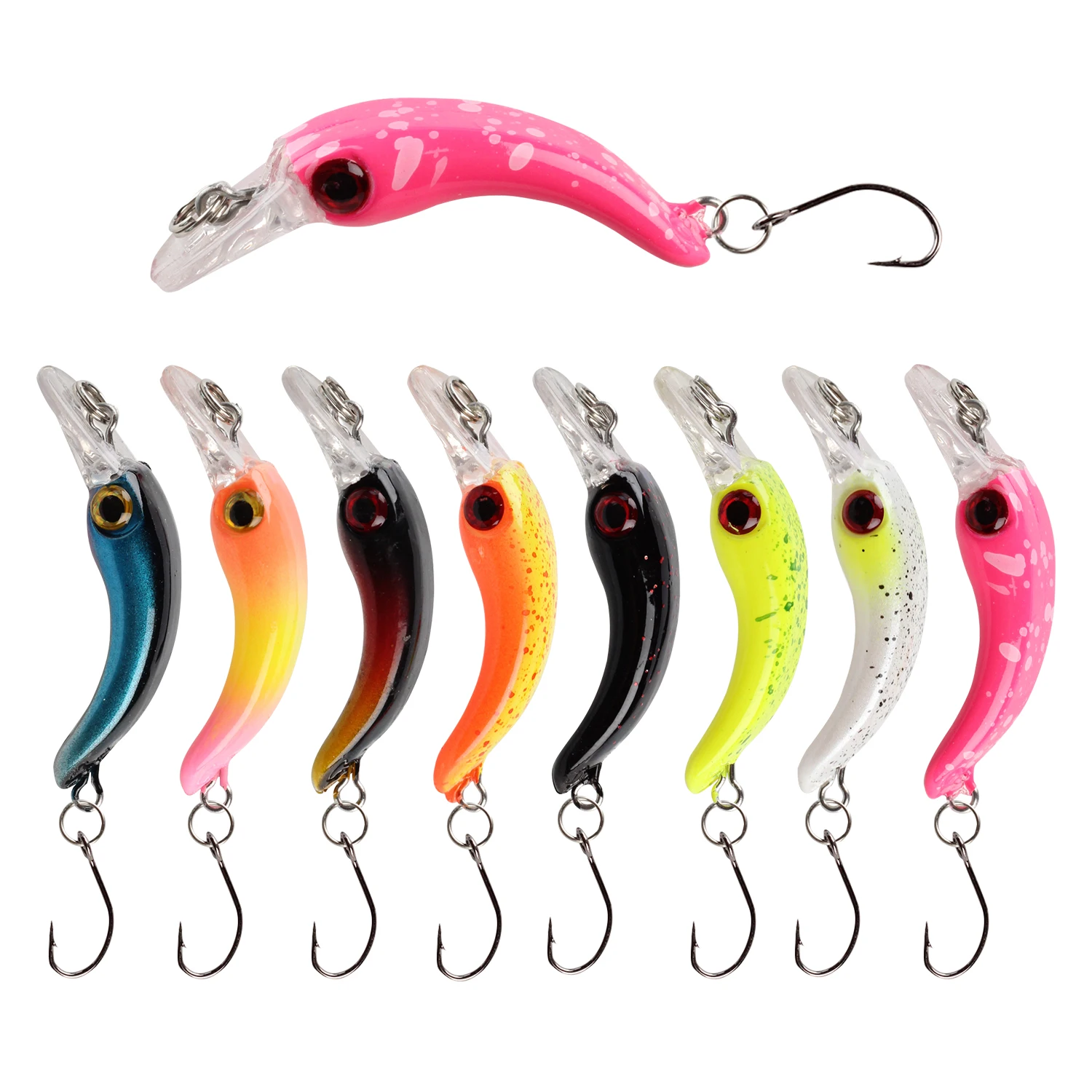 Mini señuelo de pesca Minnow Wobblers, cebo duro Artificial flotante, anzuelo afilado, Crankbait, trucha, Lucio, aparejos de lubina, 3,7 cm, 1,5g, 1 pieza