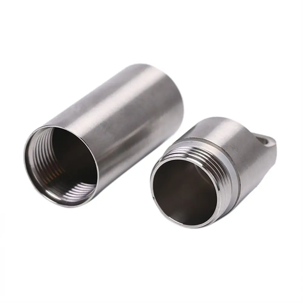 Contenedor de medicamentos de viaje de acero, cápsula EDC de supervivencia, bote de primeros auxilios de emergencia, pastillero, botella de medicina, caja de pastillas, llavero - imagen 4