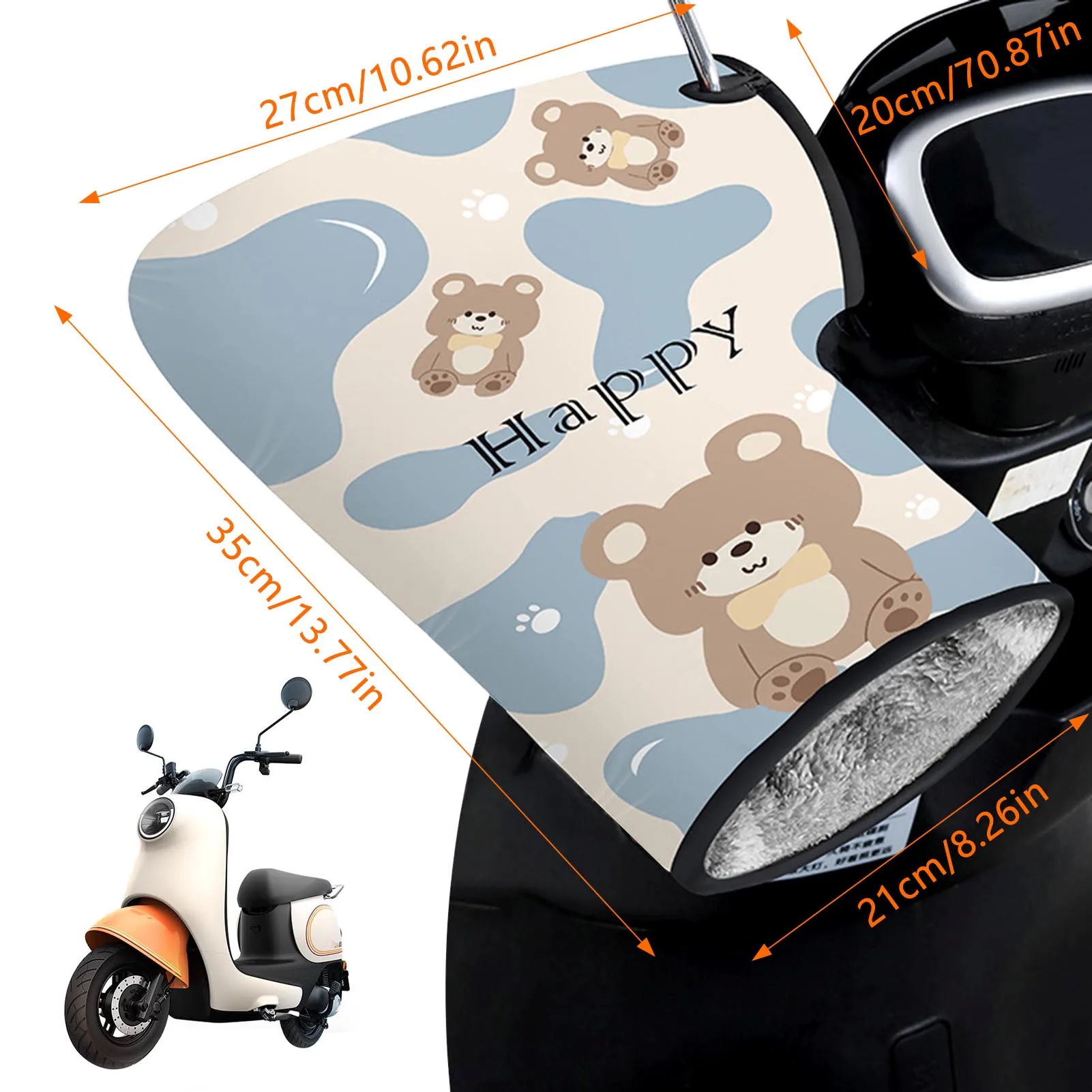 1 par de guantes de manillar de invierno para exteriores, manoplas gruesas a prueba de viento para bicicleta eléctrica, Scooter, motocicleta, guantes cálidos para manillar - imagen 2