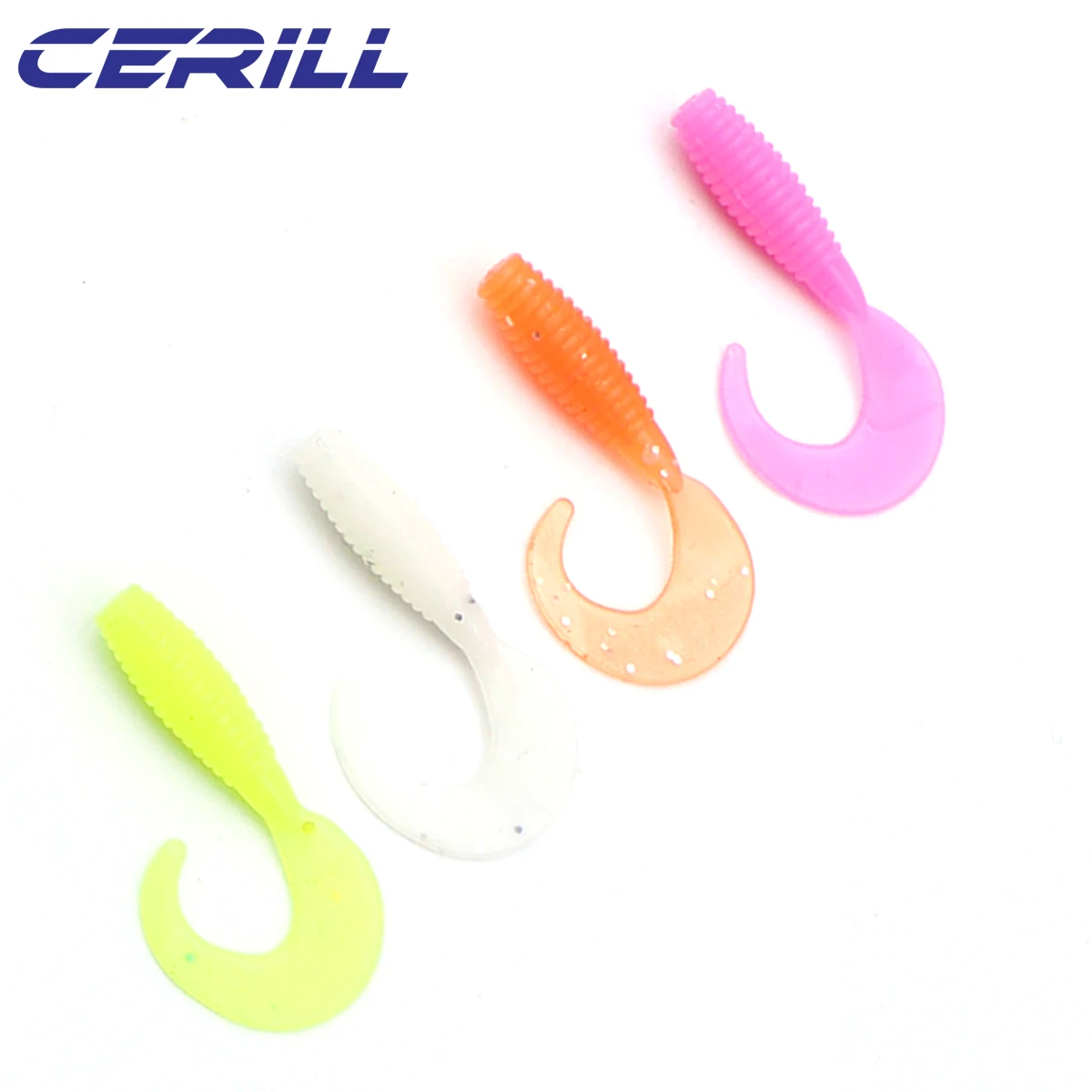 Ceril-señuelo de pesca de silicona suave, Jigging, Wobblers, lubina, trucha, carpa, aparejos artificiales Swimbait, lote de 10, volumen de cola, 4 cm - imagen 4